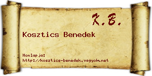 Kosztics Benedek névjegykártya